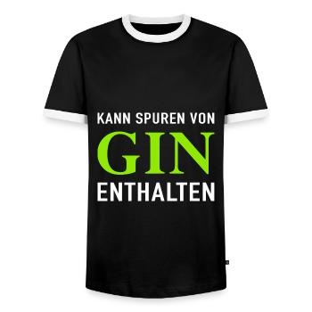 Kann Spuren Von Gin Enthalten - Männer Kontrast-T-Shirt - Schwarz/Weiß - Vorne - AI Model Female 172 light (172cm) & AI Model Male 178 light (178cm)