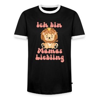 Ich bin Mamas Liebling kleiner süßer Löwe Krone - Männer Kontrast-T-Shirt - Schwarz/Weiß - Vorne - AI Model Female 172 light (172cm) & AI Model Male 178 light (178cm)