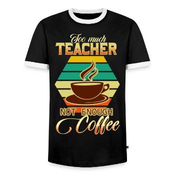 Teacher and coffee - Men's Ringer Shirt - black/white - Front - AI Model Female 172 light (172cm) & AI Model Male 178 light (178cm)