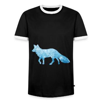 Schneefuchs Eisfuchs Fuchs / fox ice snow - Männer Kontrast-T-Shirt - Schwarz/Weiß - Vorne - AI Model Female 172 light (172cm) & AI Model Male 178 light (178cm)