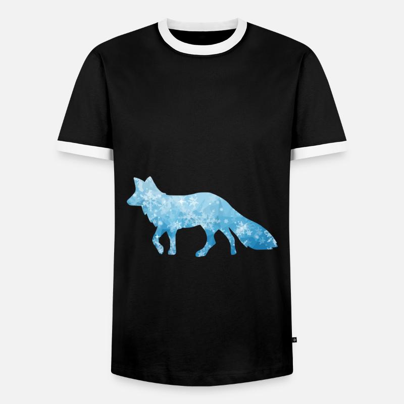 Snow Fox Ice Fox Fox / Fox Ice Snow - Men's Ringer Shirt - black/white