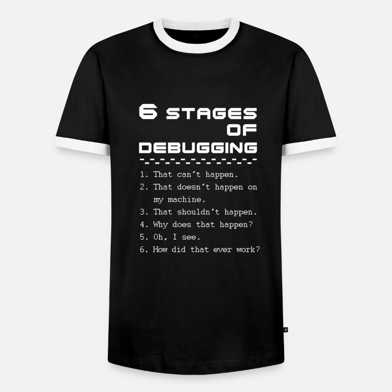 programmer - Men's Ringer Shirt - black/white