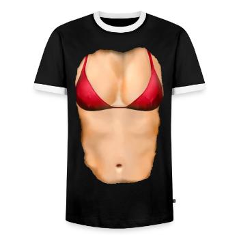 Mein wahres Ich - Bikini Rot - Men's Ringer Shirt - black/white - Front - AI Model Female 172 light (172cm) & AI Model Male 178 light (178cm)