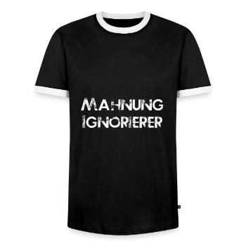 Rappel facture facture rappel débiteurs de la dette - T-shirt contrasté Homme - noir/blanc - Devant - AI Model Female 172 light (172cm) & AI Model Male 178 light (178cm)