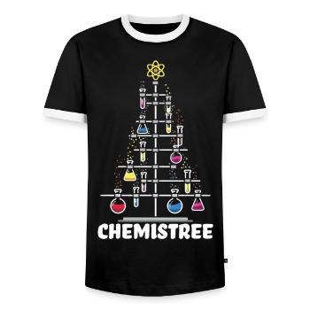 OH Chemistree cadeau de chimie de Noël - T-shirt contrasté Homme - noir/blanc - Devant - AI Model Female 172 light (172cm) & AI Model Male 178 light (178cm)