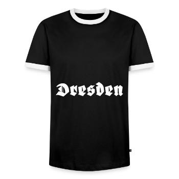 Dresden - Männer Kontrast-T-Shirt - Schwarz/Weiß - Vorne - AI Model Female 172 light (172cm) & AI Model Male 178 light (178cm)