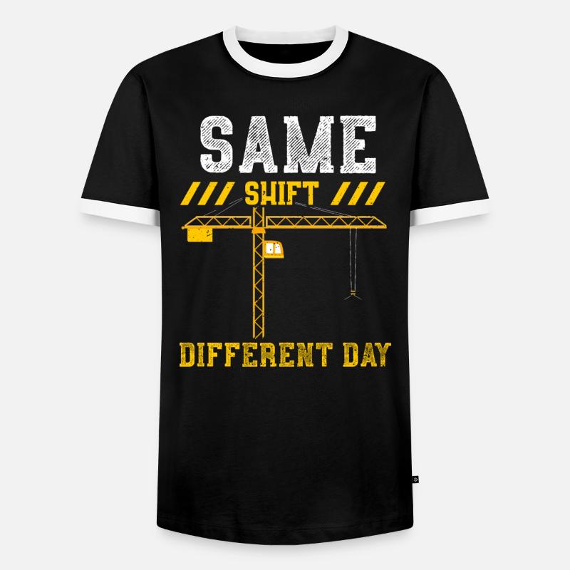 Same Shift Different Day - Männer Kontrast-T-Shirt - Schwarz/Weiß