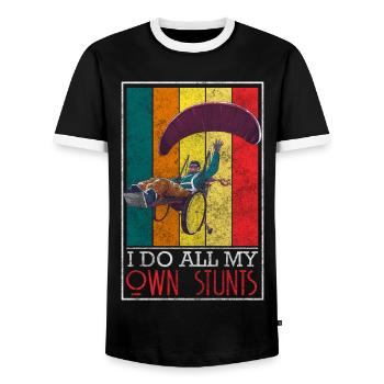 Behinderung Witzig - Männer Kontrast-T-Shirt - Schwarz/Weiß - Vorne - AI Model Female 172 light (172cm) & AI Model Male 178 light (178cm)