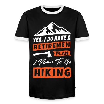 I Plant To Go Hiking - Men's Ringer Shirt - black/white - Front - AI Model Female 172 light (172cm) & AI Model Male 178 light (178cm)