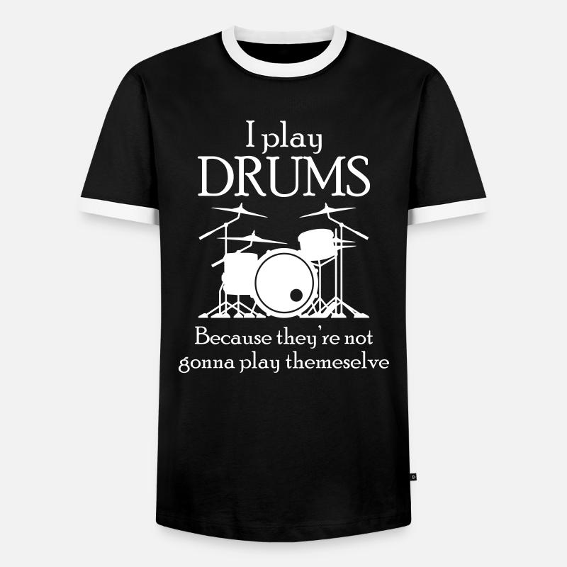 Drums - Men's Ringer Shirt - black/white