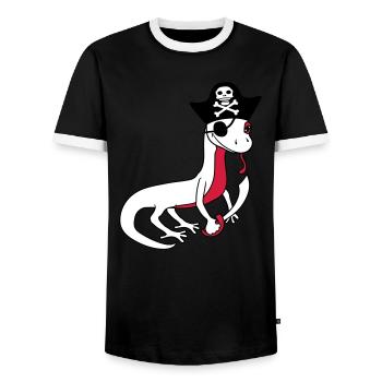 pirat seeraeuber kapitaen matrose seebaer schiff b - Männer Kontrast-T-Shirt - Schwarz/Weiß - Vorne - AI Model Female 172 light (172cm) & AI Model Male 178 light (178cm)