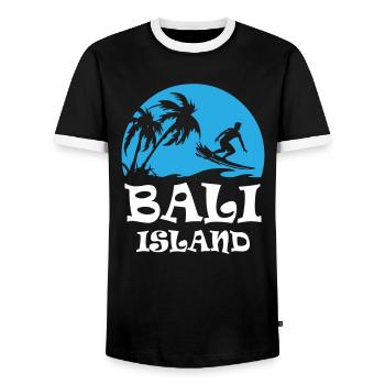 Bali Island - Männer Kontrast-T-Shirt - Schwarz/Weiß - Vorne - AI Model Female 172 light (172cm) & AI Model Male 178 light (178cm)