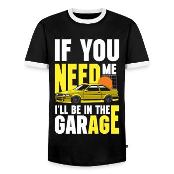 Tuning Racing Cars - Men's Ringer Shirt - black/white - Front - AI Model Female 172 light (172cm) & AI Model Male 178 light (178cm)