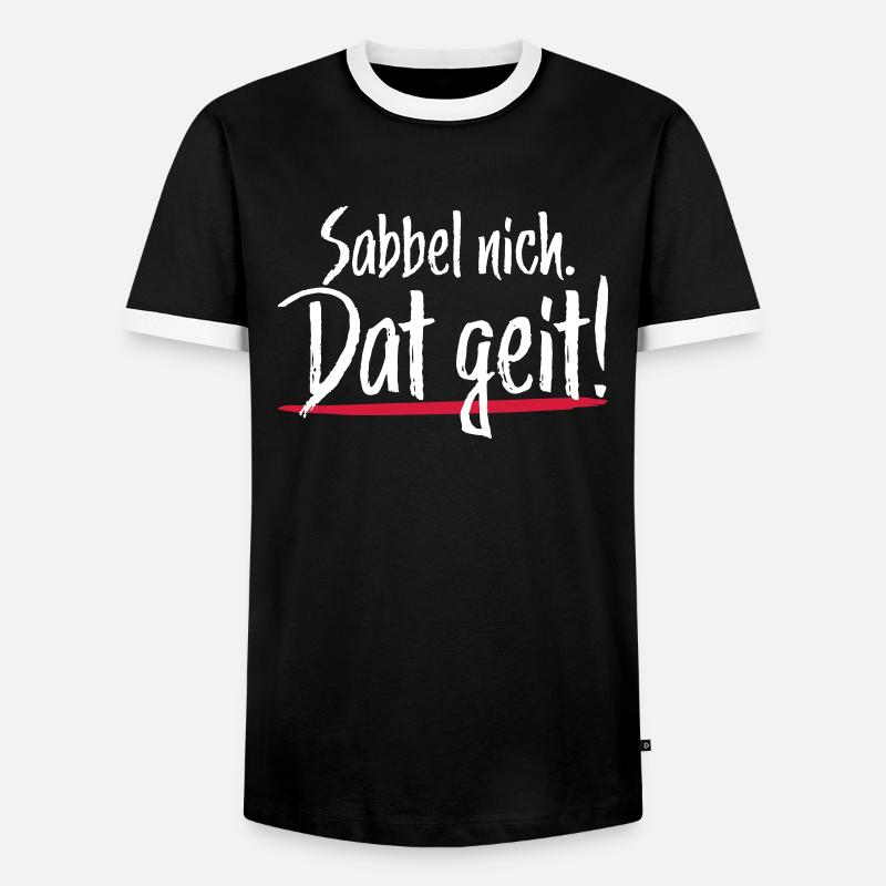 Sabbel nich Dat geit - Männer Kontrast-T-Shirt - Schwarz/Weiß