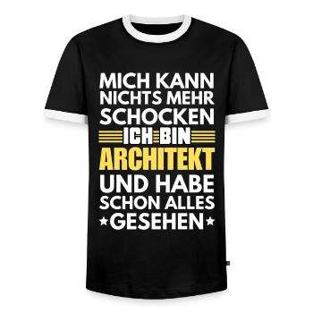 Non-shockable architect - Men's Ringer Shirt - black/white - Front - AI Model Female 172 light (172cm) & AI Model Male 178 light (178cm)