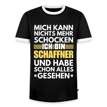 Conducteur non choquable - T-shirt contrasté Homme - noir/blanc - Devant - AI Model Female 172 light (172cm) & AI Model Male 178 light (178cm)