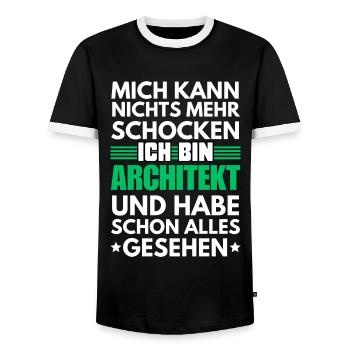 Non-shockable architect - Men's Ringer Shirt - black/white - Front - AI Model Female 172 light (172cm) & AI Model Male 178 light (178cm)