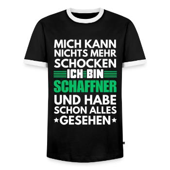 Conducteur non choquable - T-shirt contrasté Homme - noir/blanc - Devant - AI Model Female 172 light (172cm) & AI Model Male 178 light (178cm)