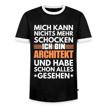 Non-shockable architect - Men's Ringer Shirt - black/white - Front - AI Model Female 172 light (172cm) & AI Model Male 178 light (178cm)