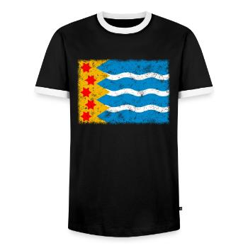 Oldambt - Männer Kontrast-T-Shirt - Schwarz/Weiß - Vorne - AI Model Female 172 light (172cm) & AI Model Male 178 light (178cm)