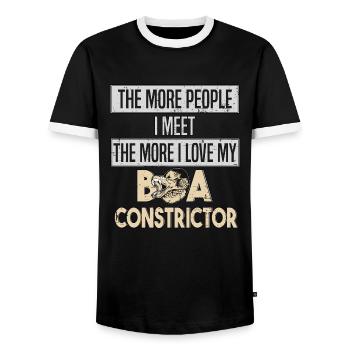 Boa Constrictor Snake Snake love - Men's Ringer Shirt - black/white - Front - AI Model Female 172 light (172cm) & AI Model Male 178 light (178cm)