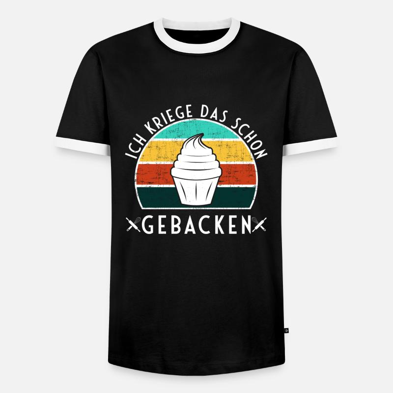 Bäcker Bäckerei Backwaren backen Bäckerin Geschenk - Männer Kontrast-T-Shirt - Schwarz/Weiß