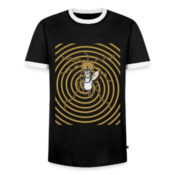 Schamane - Männer Kontrast-T-Shirt - Schwarz/Weiß - Vorne - AI Model Female 172 light (172cm) & AI Model Male 178 light (178cm)