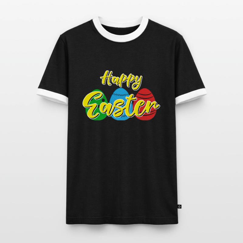 Happy Easter - Easter bunny Easter eggs celebration gift Men's Ringer Shirt
