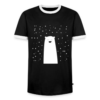 Icebear - Men's Ringer Shirt - black/white - Front - AI Model Female 172 light (172cm) & AI Model Male 178 light (178cm)