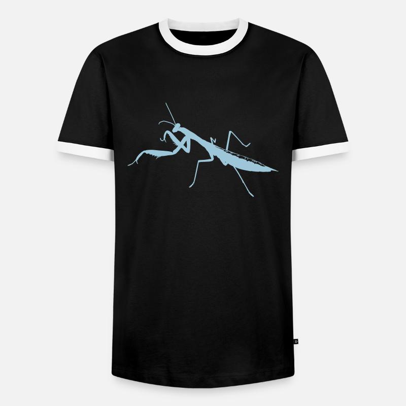 Gottesanbeterin - Männer Kontrast-T-Shirt - Schwarz/Weiß