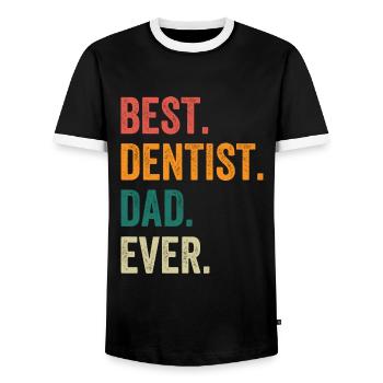 Best Dentist Dad Ever - Men's Ringer Shirt - black/white - Front - AI Model Female 172 light (172cm) & AI Model Male 178 light (178cm)