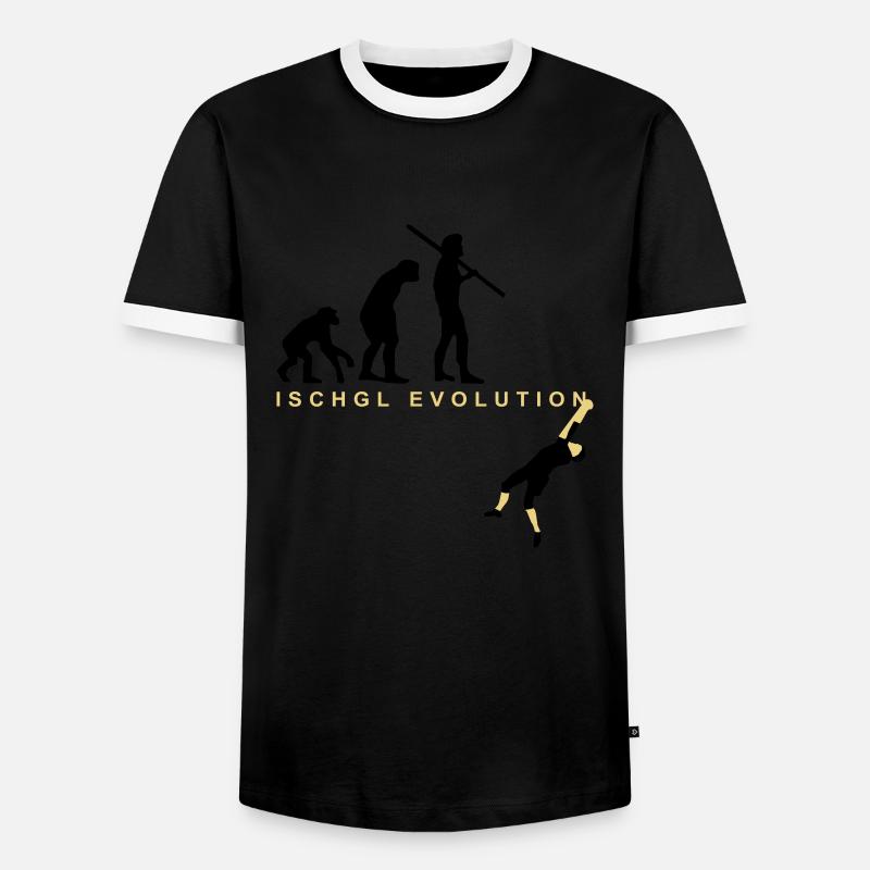 Evolution Bergsteiger - Männer Kontrast-T-Shirt - Schwarz/Weiß