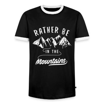Chemise de montagne Plutôt être dans les montagnes Gift Tee - T-shirt contrasté Homme - noir/blanc - Devant - AI Model Female 172 light (172cm) & AI Model Male 178 light (178cm)