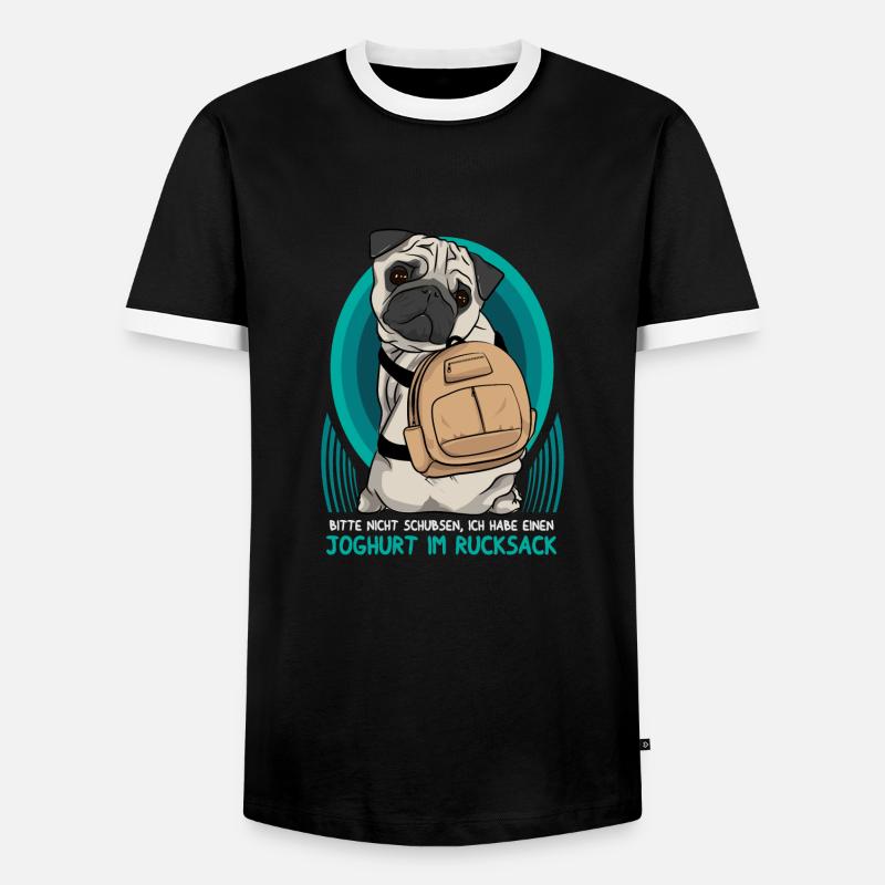 Please do not push! Yoghurt in the backpack. - Men's Ringer Shirt - black/white