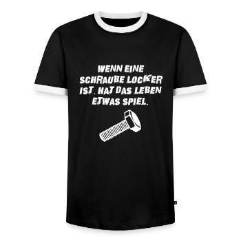Schraube locker Lustig Geschenk Idee - Männer Kontrast-T-Shirt - Schwarz/Weiß - Vorne - AI Model Female 172 light (172cm) & AI Model Male 178 light (178cm)