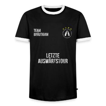 Team Bräutigam Gruppen Shirt Junggesellenabschied - Männer Kontrast-T-Shirt - Schwarz/Weiß - Vorne - AI Model Female 172 light (172cm) & AI Model Male 178 light (178cm)