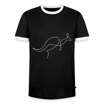 Kangaroo - Kangaroo Oneline - Men's Ringer Shirt - black/white - Front - AI Model Female 172 light (172cm) & AI Model Male 178 light (178cm)