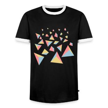 pyramids - Männer Kontrast-T-Shirt - Schwarz/Weiß - Vorne - AI Model Female 172 light (172cm) & AI Model Male 178 light (178cm)