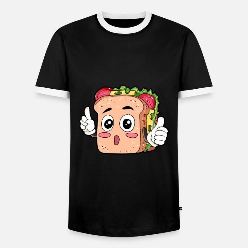 Sandwich Essen Feinschmecker Geschenk - Männer Kontrast-T-Shirt - Schwarz/Weiß