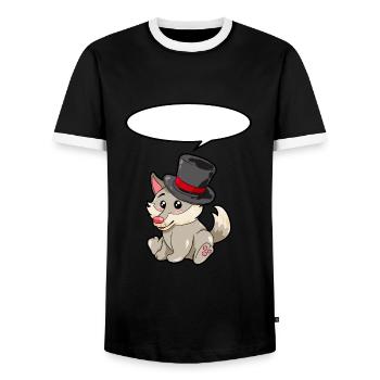 Magician Wolf - Men's Ringer Shirt - black/white - Front - AI Model Female 172 light (172cm) & AI Model Male 178 light (178cm)