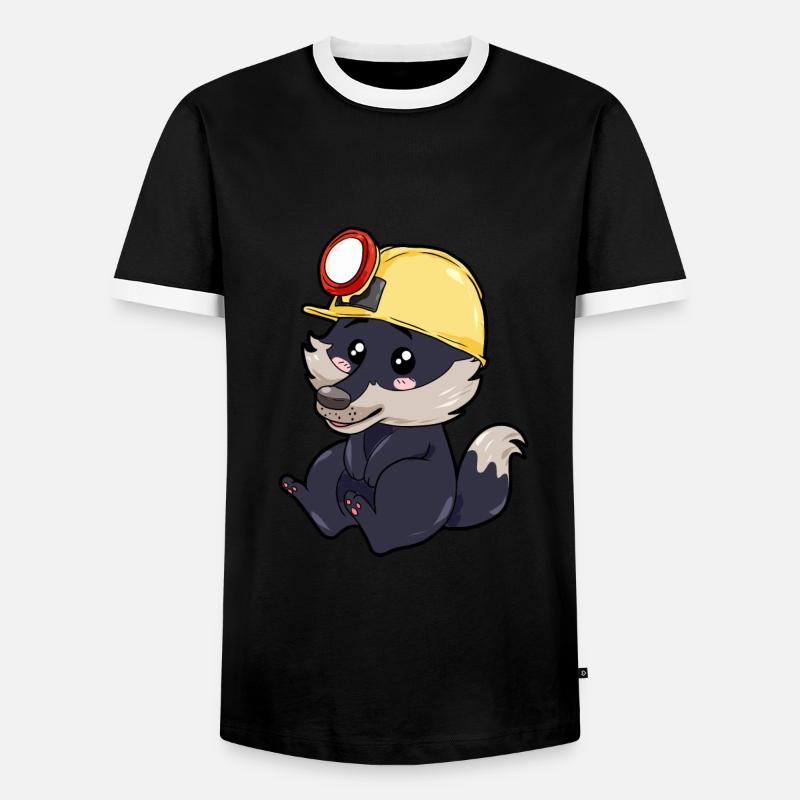 Bergarbeiter Wolf - Männer Kontrast-T-Shirt - Schwarz/Weiß