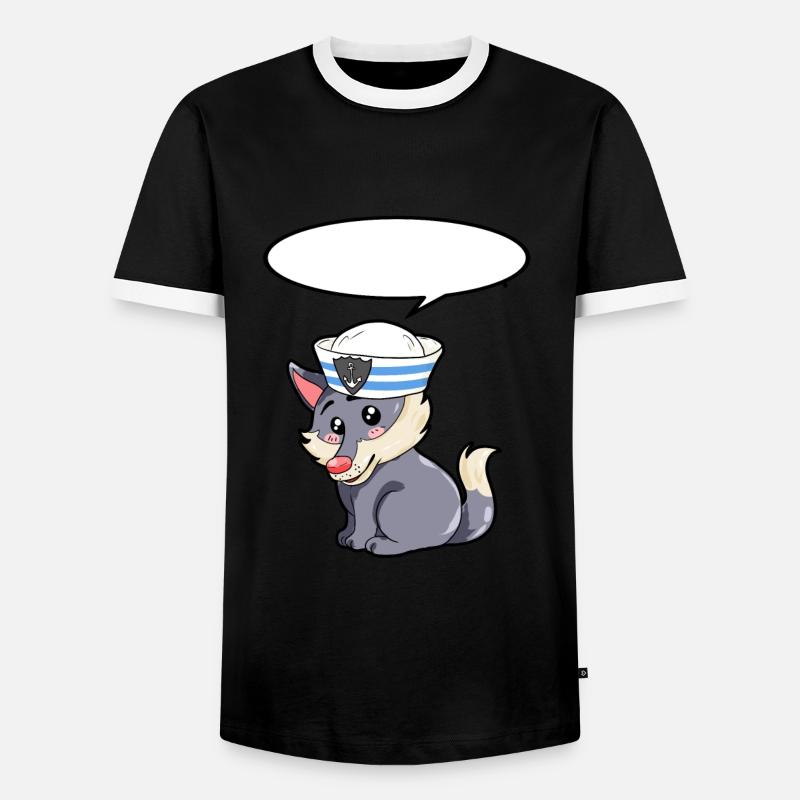 Matrose Wolf - Männer Kontrast-T-Shirt - Schwarz/Weiß