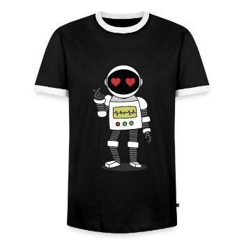 Roboter - Männer Kontrast-T-Shirt - Schwarz/Weiß - Vorne - AI Model Female 172 light (172cm) & AI Model Male 178 light (178cm)