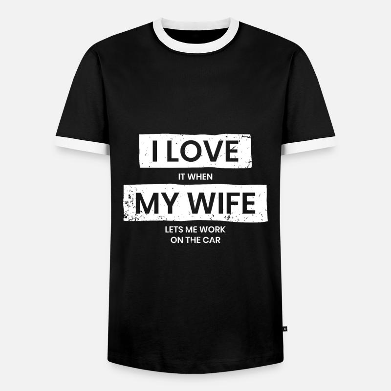 Auto Ehe - Männer Kontrast-T-Shirt - Schwarz/Weiß
