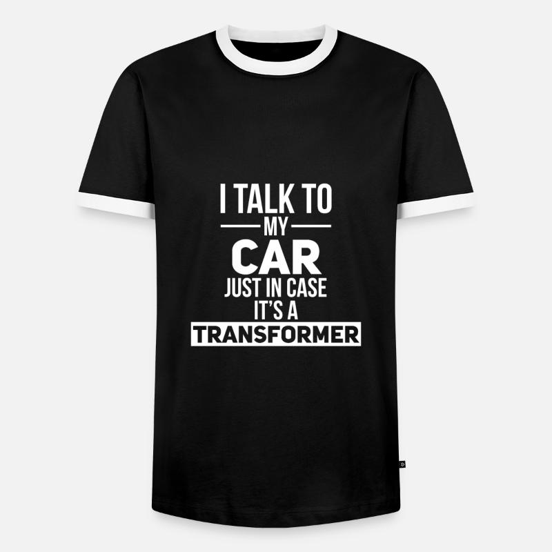 auto - Männer Kontrast-T-Shirt - Schwarz/Weiß