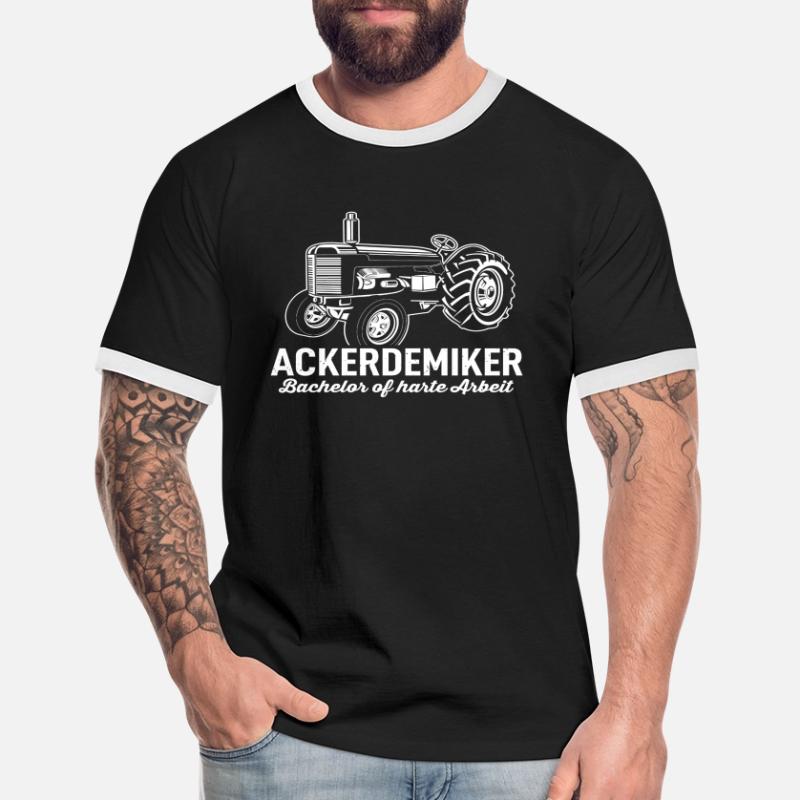 Ackerdemiker Traktor Bauer Evolution Landwirt Mann Männer Kontrast-T-Shirt