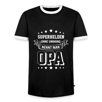Opa - Männer Kontrast-T-Shirt - Schwarz/Weiß - Vorne - AI Model Female 172 light (172cm) & AI Model Male 178 light (178cm)