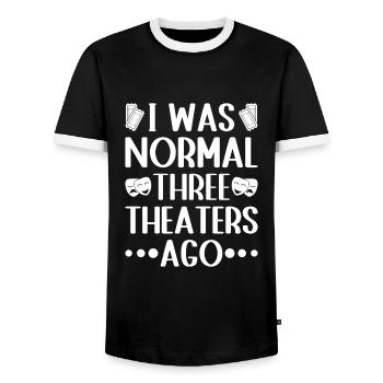 Theater I Was Normal Actor Musical Theatre - Men's Ringer Shirt - black/white - Front - AI Model Female 172 light (172cm) & AI Model Male 178 light (178cm)