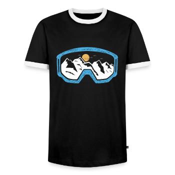 Skibrille Ski Skifahren Skiurlaub Geschenk Berge - Männer Kontrast-T-Shirt - Schwarz/Weiß - Vorne - AI Model Female 172 light (172cm) & AI Model Male 178 light (178cm)