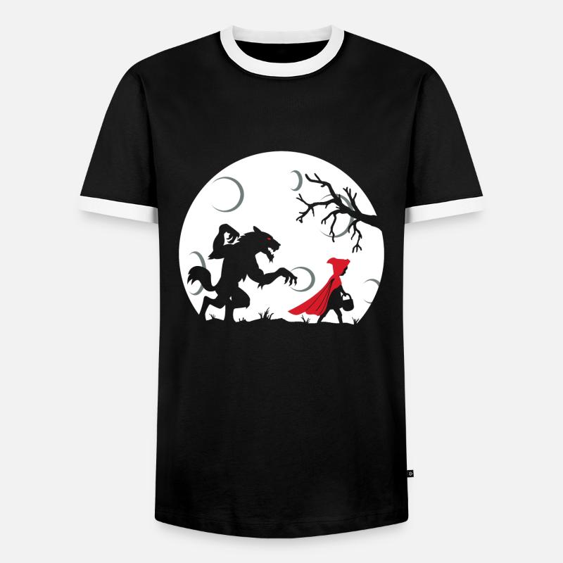 Rotkäppchen - Männer Kontrast-T-Shirt - Schwarz/Weiß